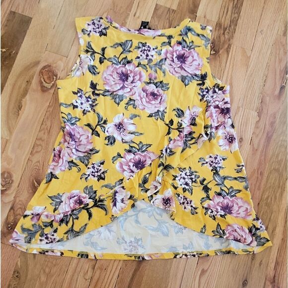 NWT Agnes & Dora Crossover Tank - Yellow Lilac Floral - Picture 3 of 7